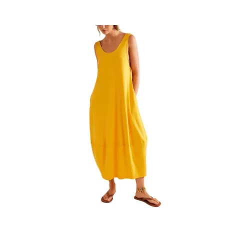FREE PEOPLE Perth Barrel Tee Midi Sleeveless Dress Women's CITRUS Orange