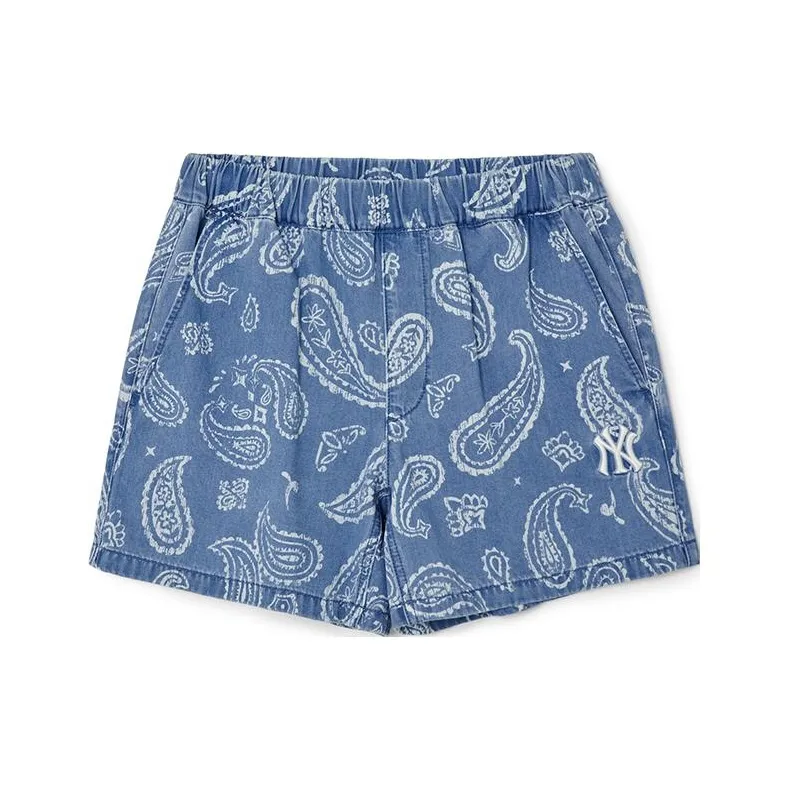 MLB Denim Shorts Women's Light Sky Blue-0