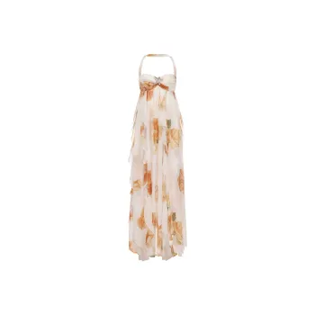 NANA JACQUELINE Sleeveless Dress Women's White Base Yellow Floral