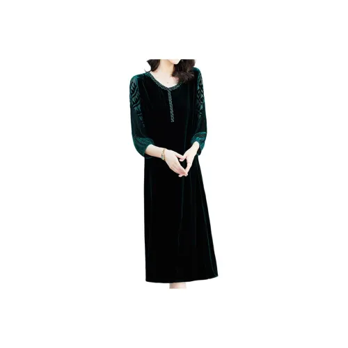 Mapping Long Sleeved Dresses Women's Green