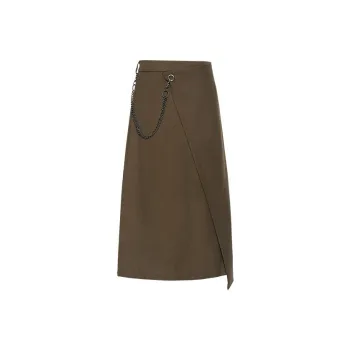 MEIYANG Casual Long Skirts Women's Walnut