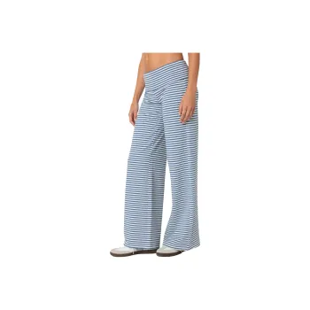 Edikted Lilah Striped Fold Over Pants Casual Pants Women's