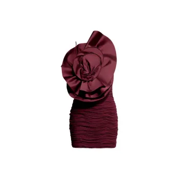 H&M x MAGDA BUTRYM Magda Butrym Collaboration Slip Dress Women's Burgundy Red