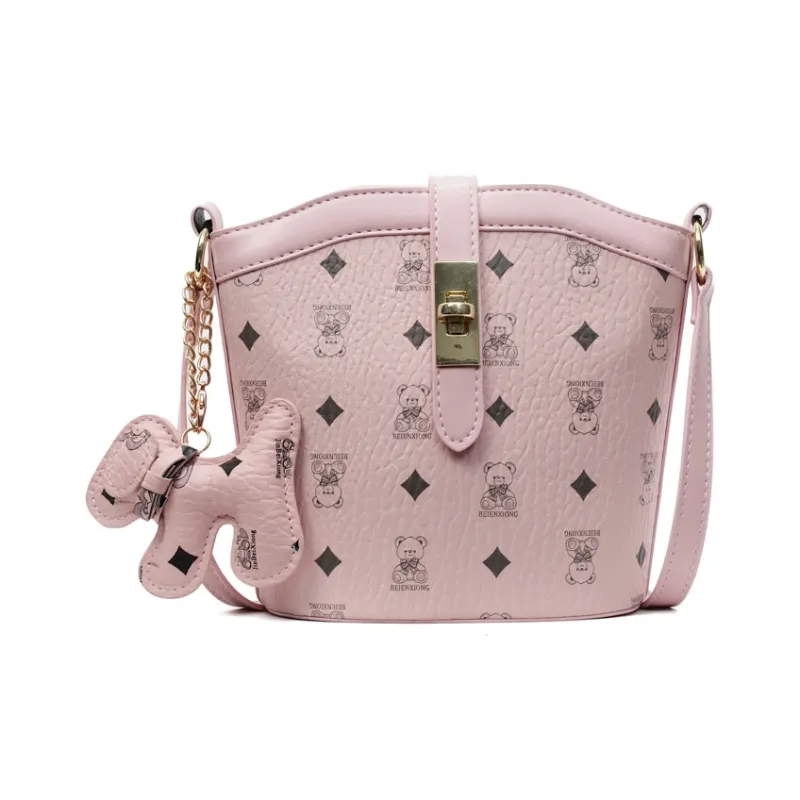 TOUTSEUL YOLO PU Shoulder Bag Women's White & Brown/White & Black/Black & Pink/Brown-15