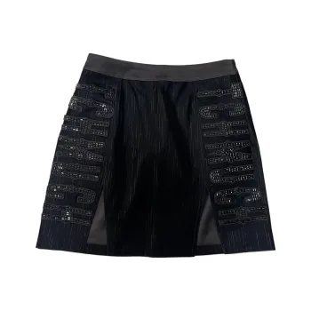 TCH Casual Short Skirts Unisex Black Base Gold Logo