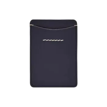 FOSSIL Leather Card Holder Unisex Badge Blue