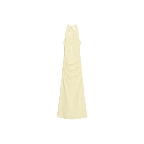 ZARA Slip Dress Women's Light Yellow