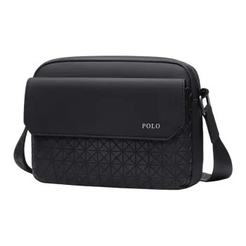 POLO Synthetic Leather Crossbody Bag, Shoulder Bag Men's Black