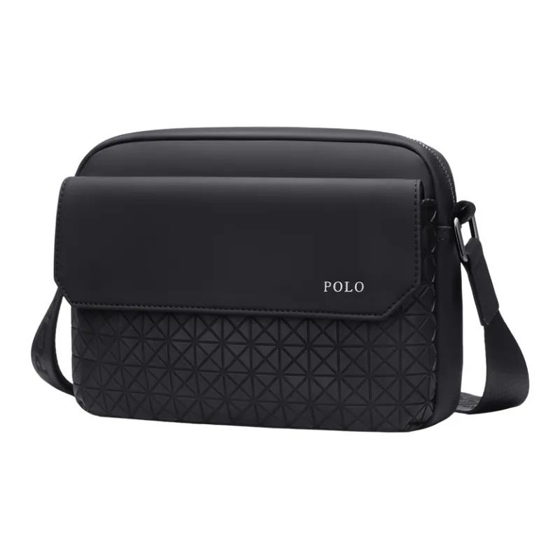 POLO Synthetic Leather Crossbody Bag, Shoulder Bag Men's Black-0
