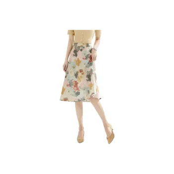 Still Quiet Casual Long Skirts Women's Apricot