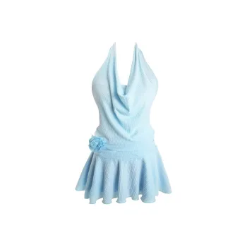 Udon House Sleeveless Dress Women's L Blue