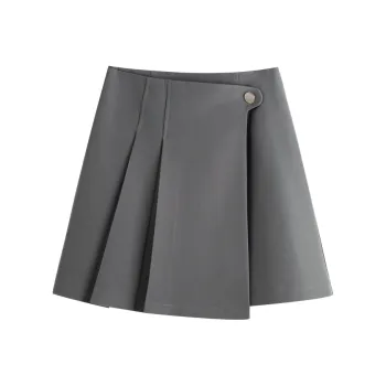 Olrain Casual Short Skirts Women's Gray
