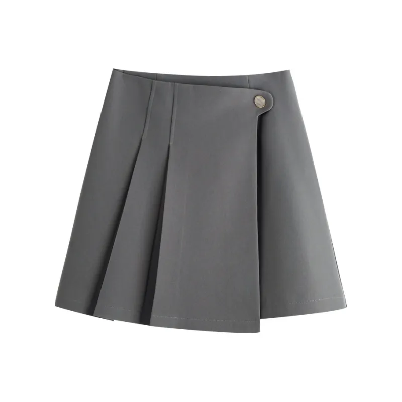 Olrain Casual Short Skirts Women's Gray-0