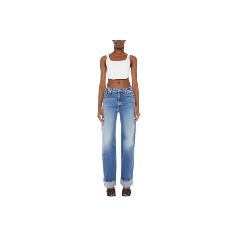 MOTHER The Dodger Skimp Cuff Straight Leg Jeans-0