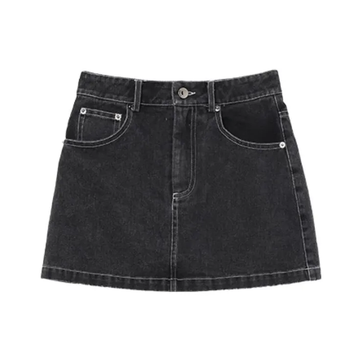 A head of Agua Denim Short Skirts Women's Black-0