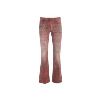 GUESS Printed Straight Pant Jeans Women's Red
