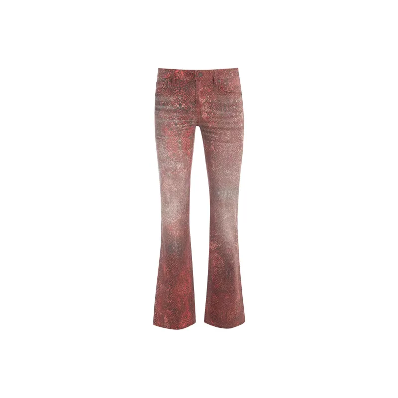 GUESS Printed Straight Pant Jeans Women's Red-0