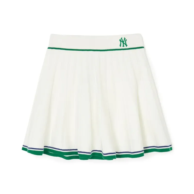 MLB New York Yankees Casual Short Skirts Women's Cream White-0
