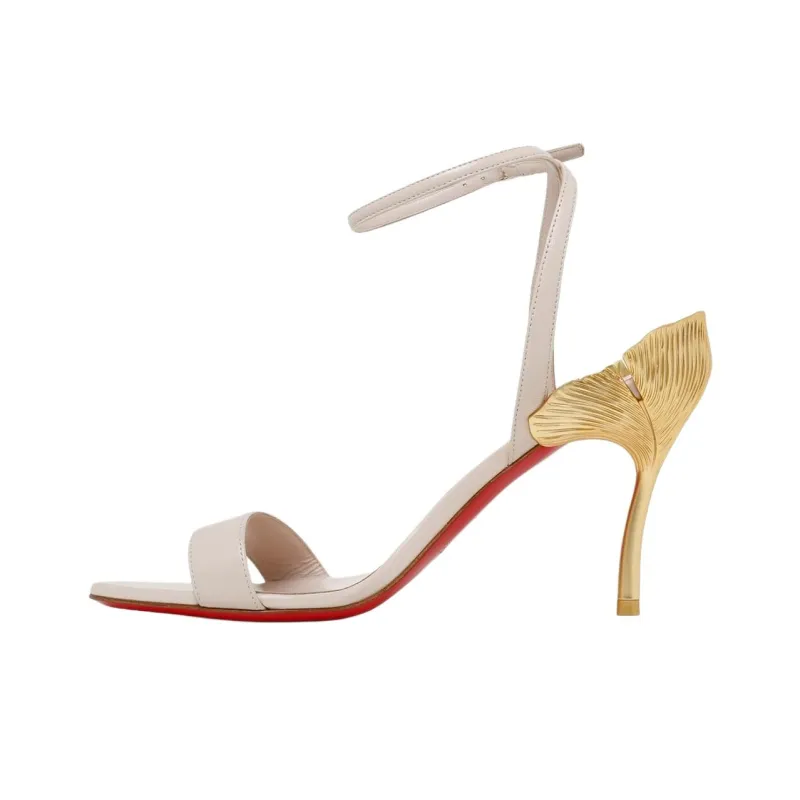 CL LUBOTING Ginko Girl One Strap Sandals 8.5cm Women's Beige-2