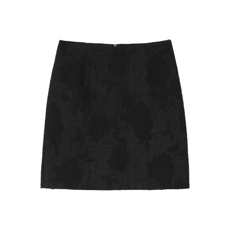 0571 Family Casual Short Skirts Women's Black-0