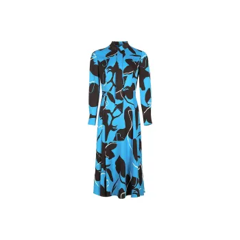 BBLLUUEE Long Sleeved Dress Women's Coral Blue
