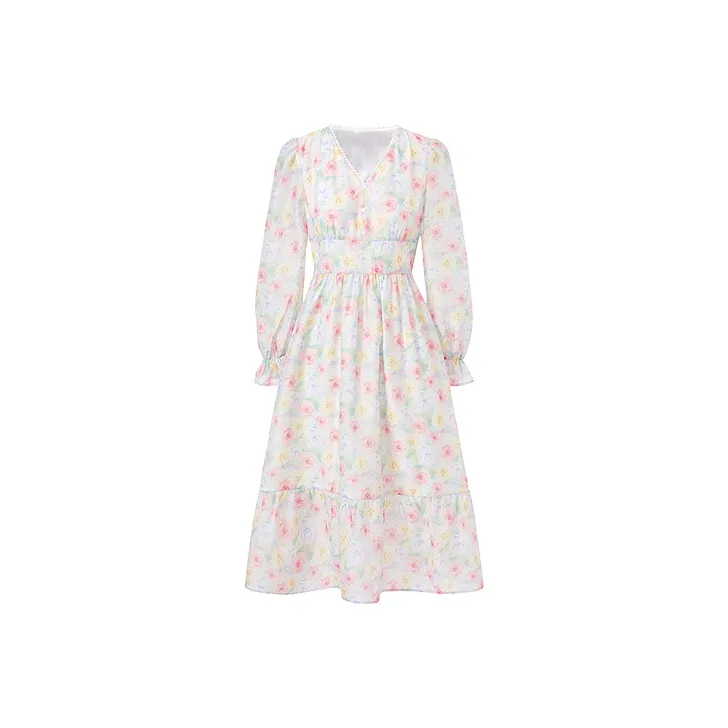LEDIN Long Sleeved Dress Women's White-0