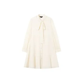 HUINIAN Long Sleeved Dresses Women's Ecru