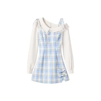 KYKW Long Sleeved Dress Women's Blue