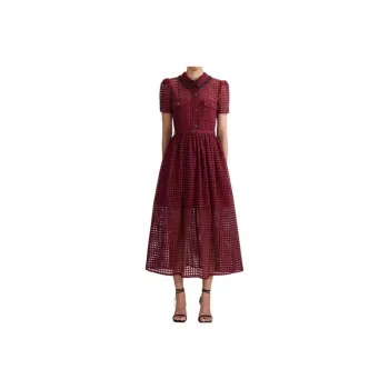Self portrait Short Sleeved Dresses Women's Dark Burgundy
