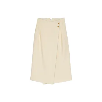 GUCCI Asymmetrical Wrap Linen Skirt