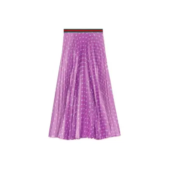 GUCCI X Adidas Satin Pleated Skirt Purple