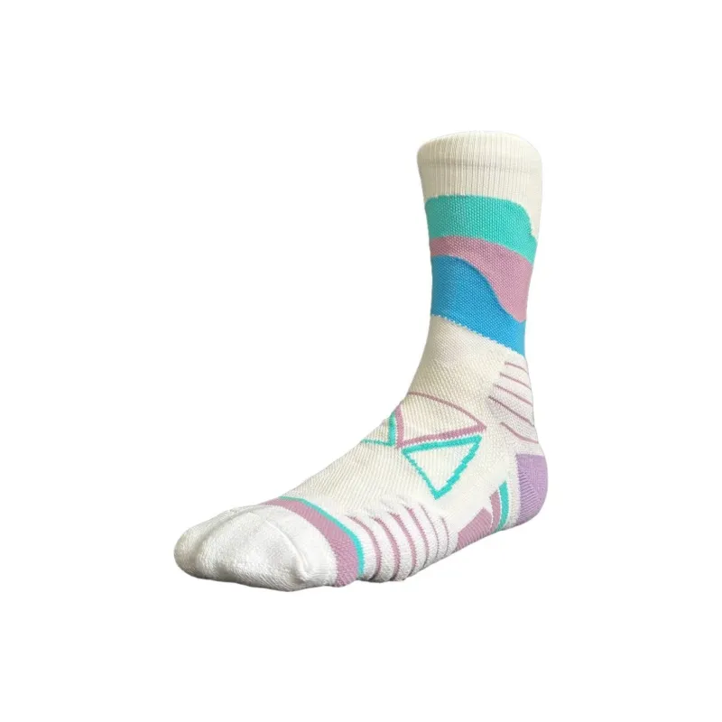 UZPO Basketball Socks Unisex 2 Pack White Cotton Candy-1