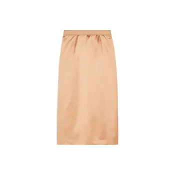 GUCCI Silk Midi Skirt Brown