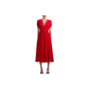 Self portrait Short Sleeved Dresses Women's True Red