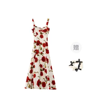 TORIGHT Slip Dress Women's Red+Bowknot Hair Tie Comes With