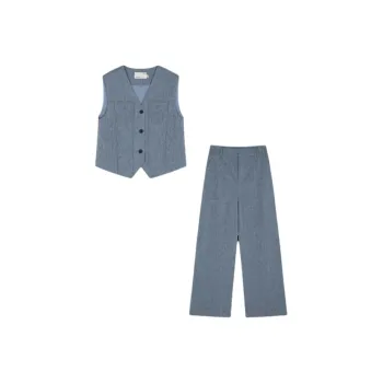 IHIMI Casual Suit Women's Denim Blue