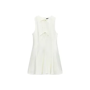 ZARA Sleeveless Dress Women's Frosted White