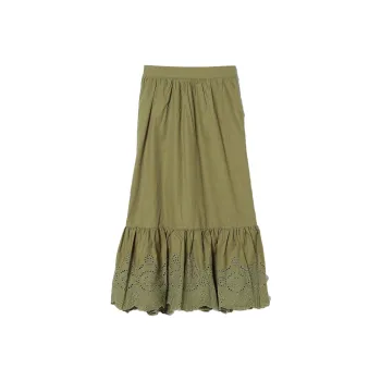 Beams Casual Long Skirts Women's Dark Green