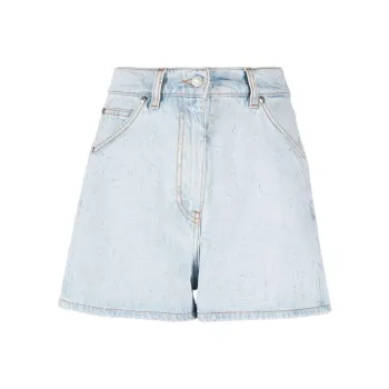 MSGM High rise Ripped detailing Denim Shorts