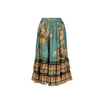 Ulla Johnson Zadie Ruffled Midi Skirt