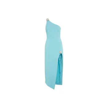 DAVID KOMA Crystal Ball One shoulder Midi Dress
