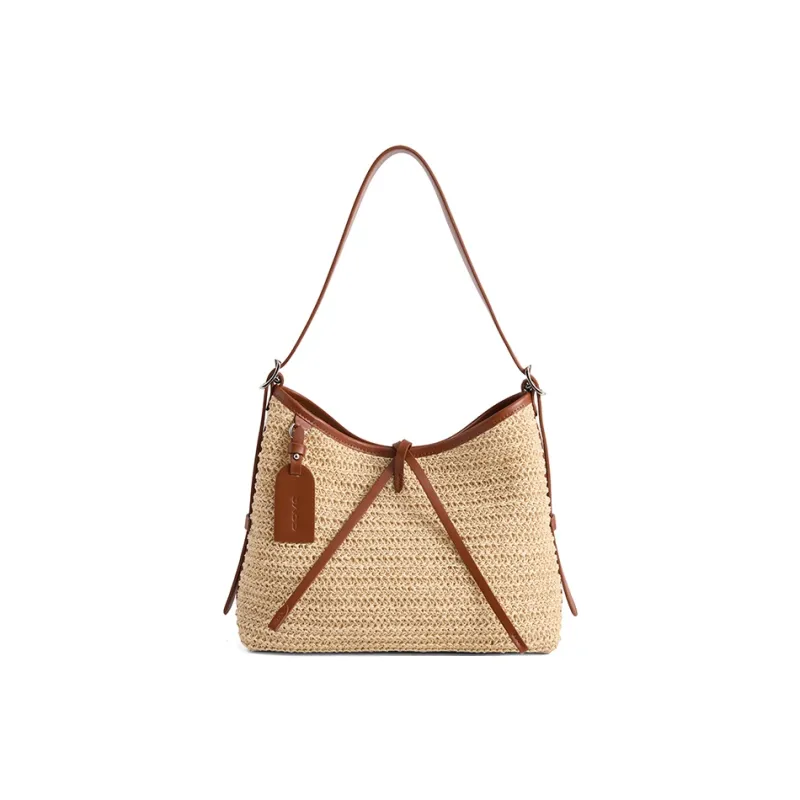 JACD Straw Woven Shoulder Bag Regular Women's Brown-0