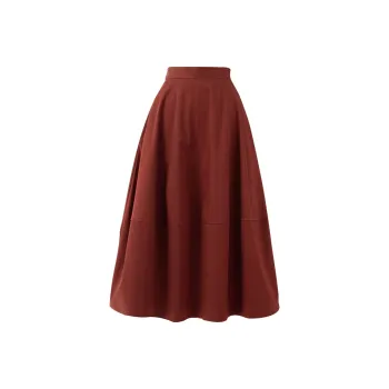 SOON FLOWER Casual Long Skirt Women's Vintage Red