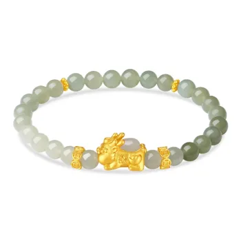 QIANCHANG Bracelets Pale Greenish White Jade Women's