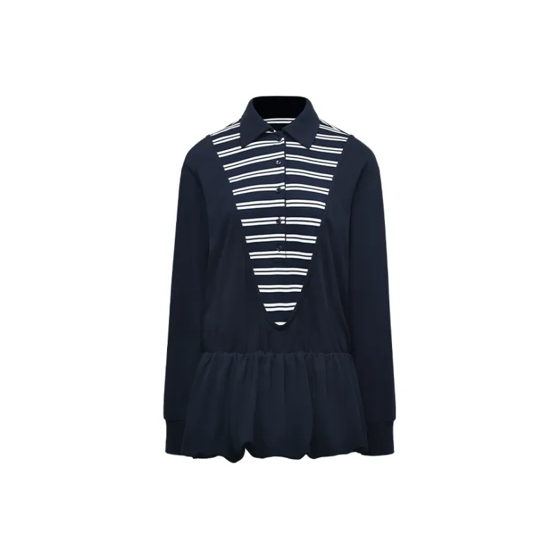 NUTH Long Sleeved Dress Women's Navy Blue-0