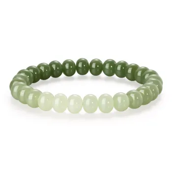 JINLIUFUJIXIANG Hetian Jade Bracelets Pale Greenish White Jade Unisex