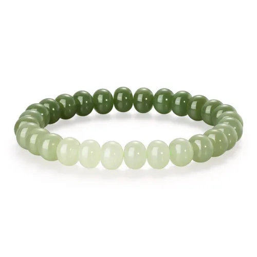 JINLIUFUJIXIANG Hetian Jade Bracelets Pale Greenish White Jade Unisex