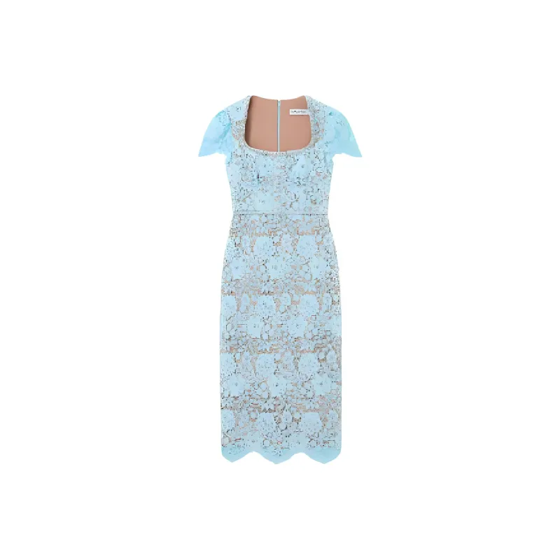 Self portrait Short Sleeved Dresses Women's Misty Blue-0