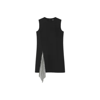 VERSACE Mesh-Insert Shift Sleeveless Mini Dress