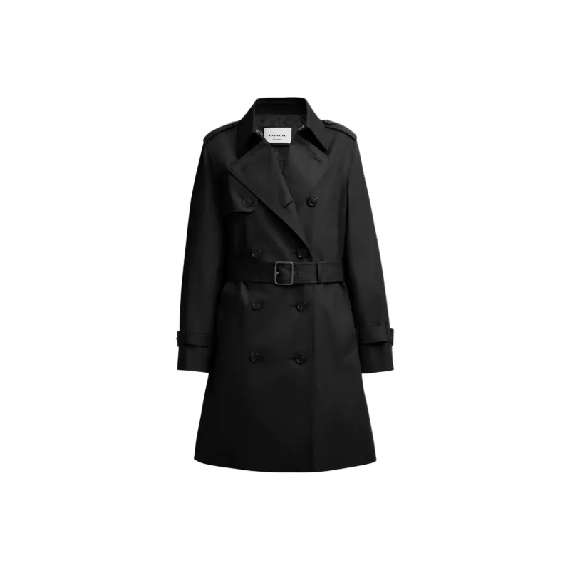 COACH Trench Coat Women's Black-0